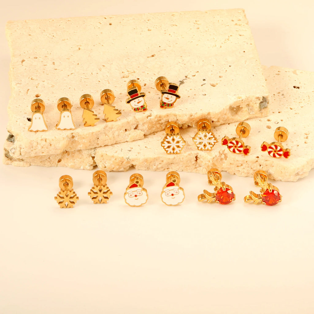 Zelta Ziemassvētku eglītes auskari – svētku mirdzums ikvienam